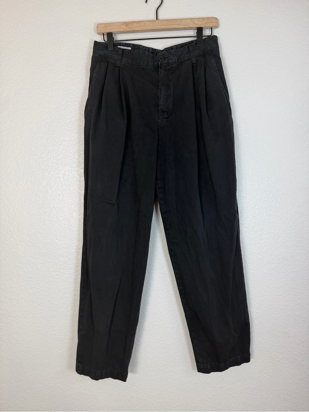 Dries Van Noten Black Pleated Cotton Trousers Denim Pants size 46 US 10 L $800